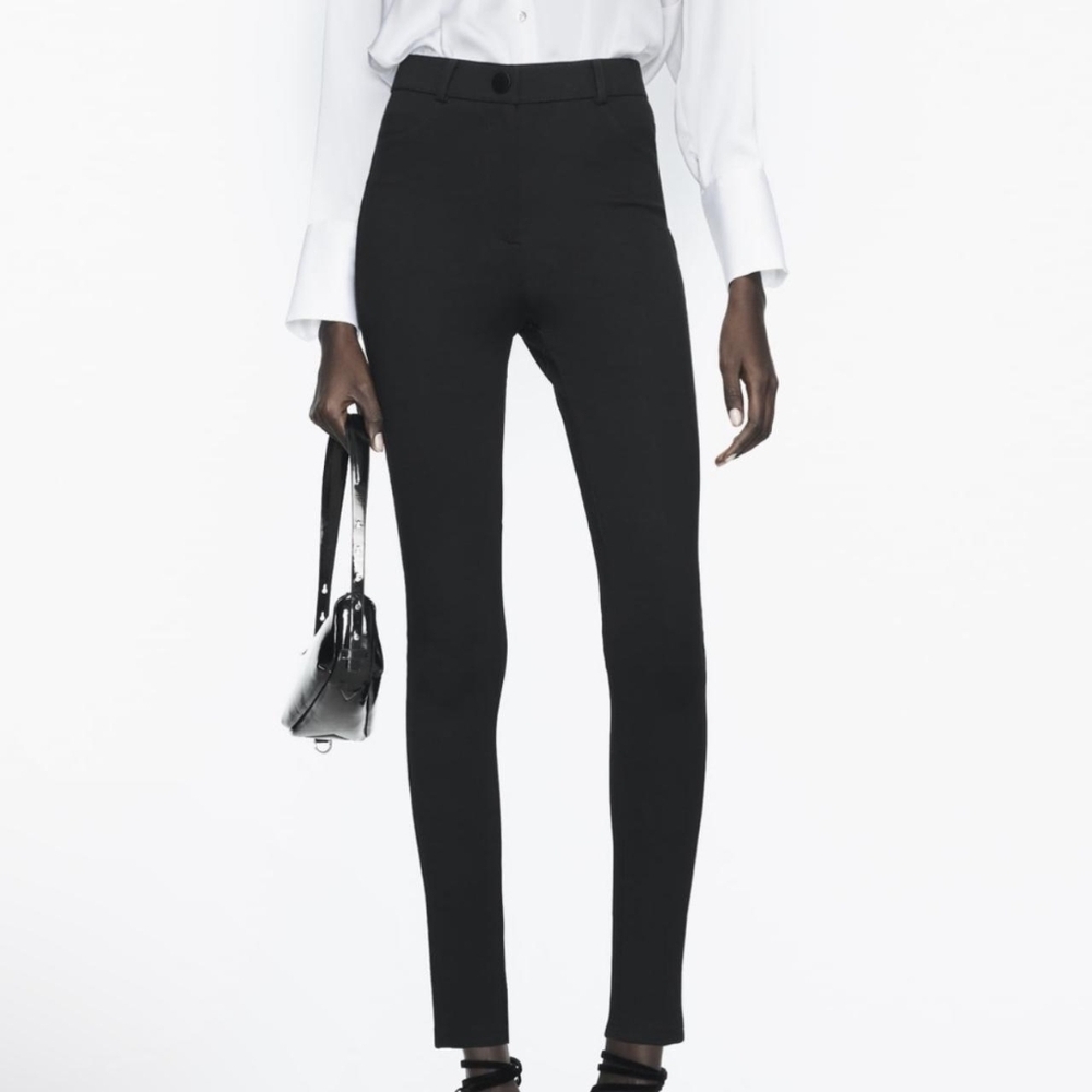 NWT Zara Black High Rise Jegging Size Large